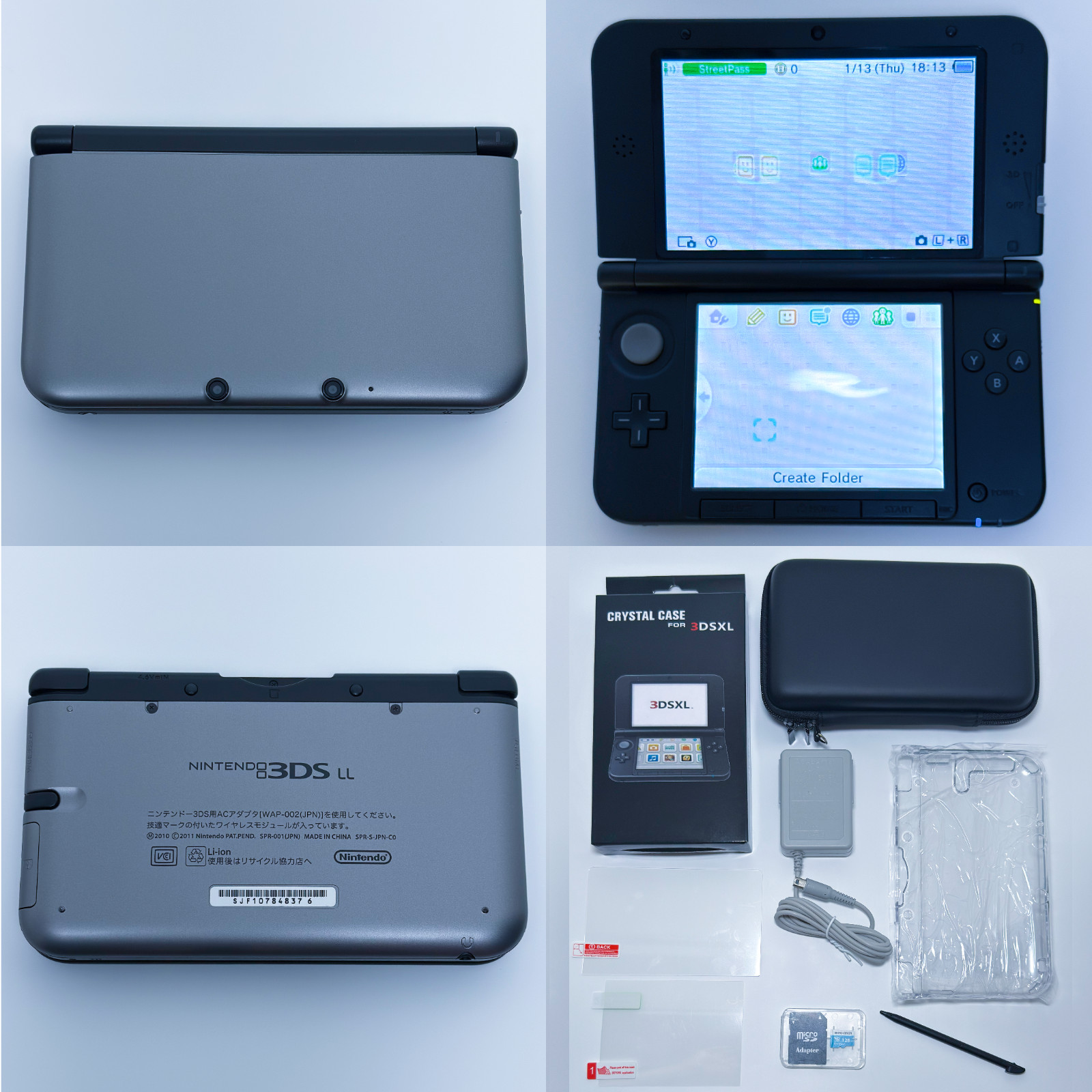 Nintendo 3DS XL LL – Silver (with 128GB SD + Accessory Bundle) USA Seller