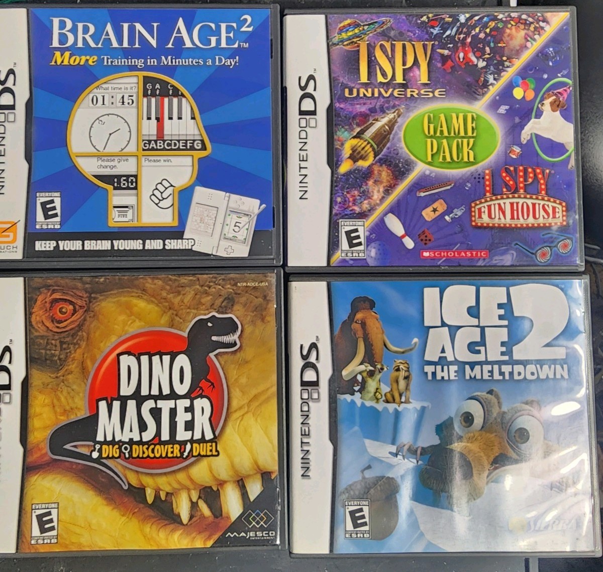 Nintendo DS Silver Black with Charger and 4 games