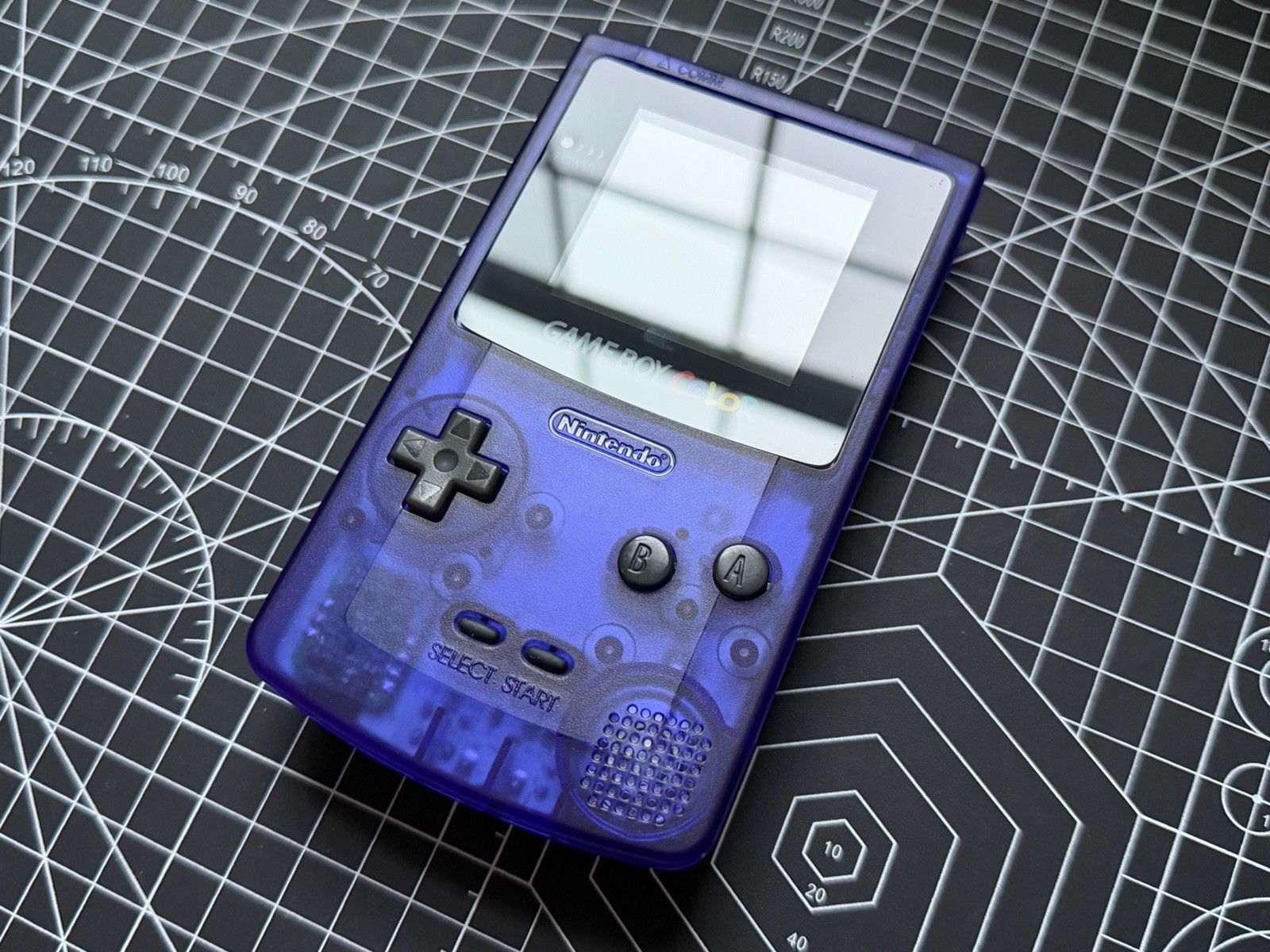 GameBoy Color GBC W/ Highlight 2.45 TN IPS & Glass Lens – Midnight Blue
