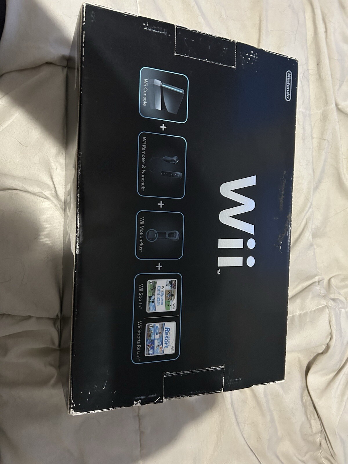 Black Nintendo Wii, Console, Controller, Connections And Original Box