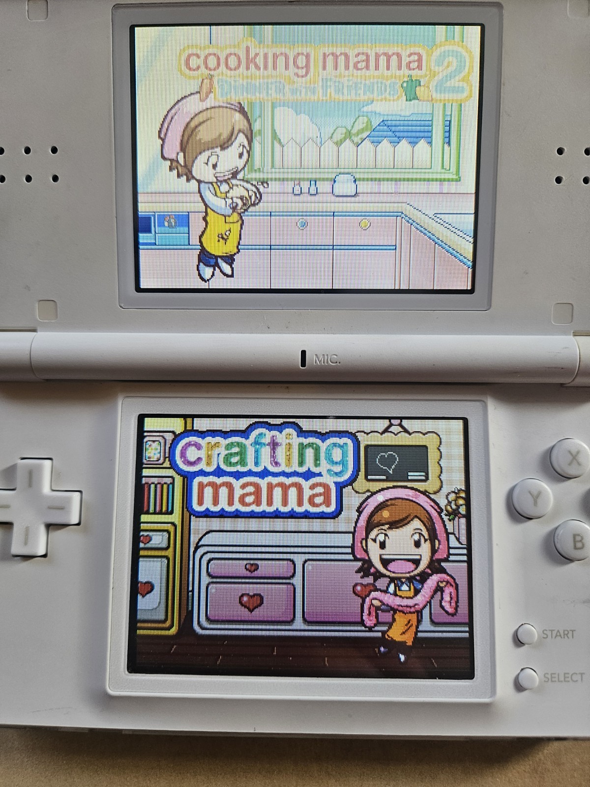 Nintendo DS Lite Handheld Console Crystal White W 5 Games Working Complete