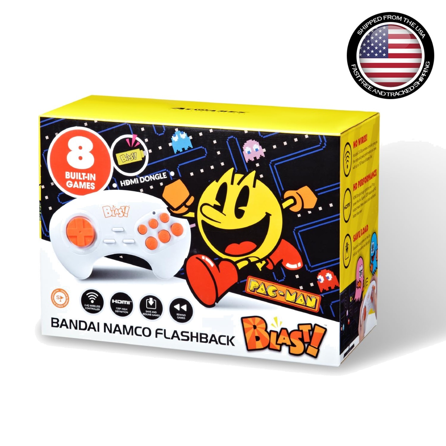 Retro Gaming Bundle: Bandai Namco Flashback Blast! with HDMI and Controller