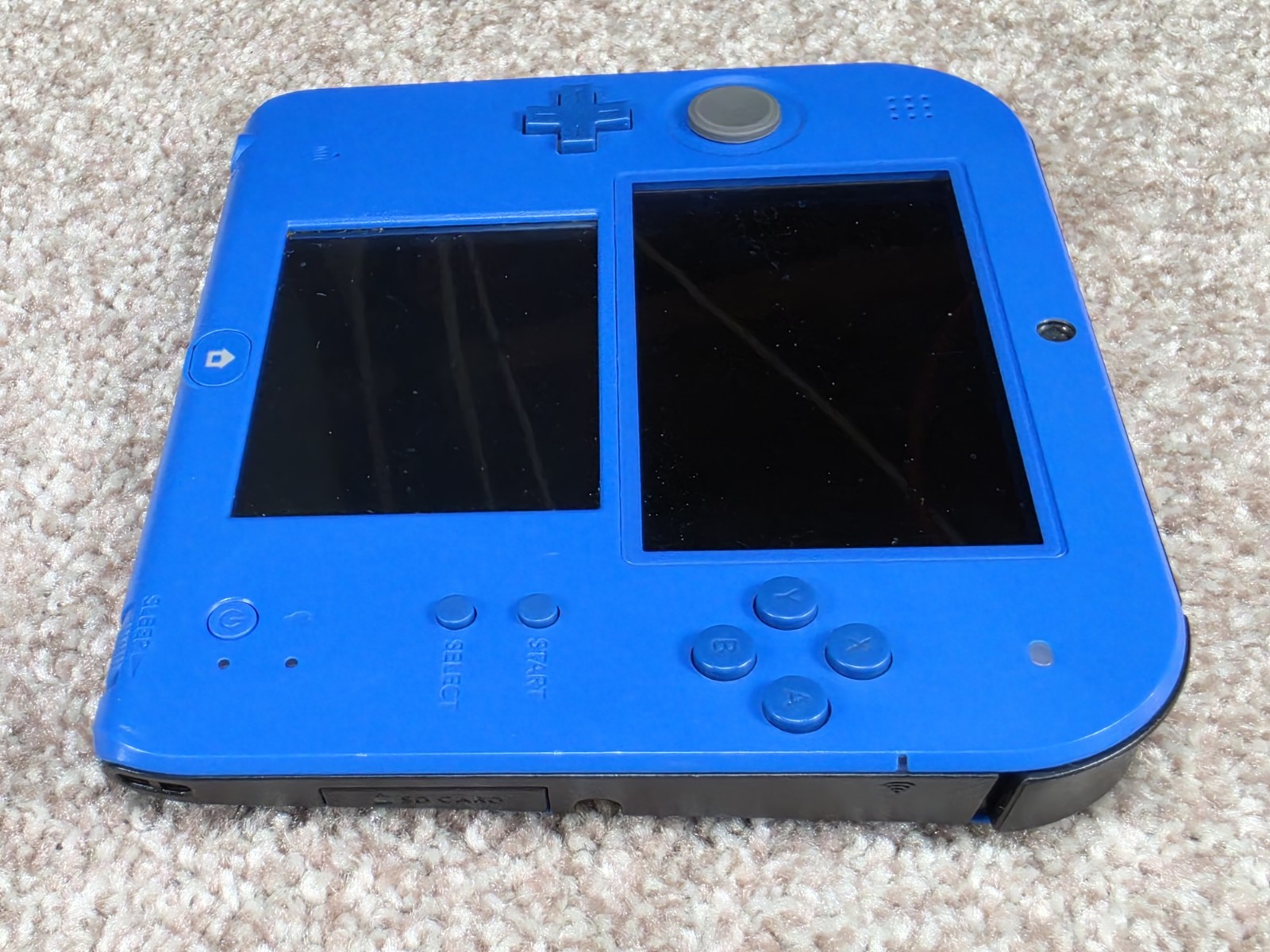 Nintendo 2DS Electric Blue Console w/ OEM Charger Tested Works No Stylus