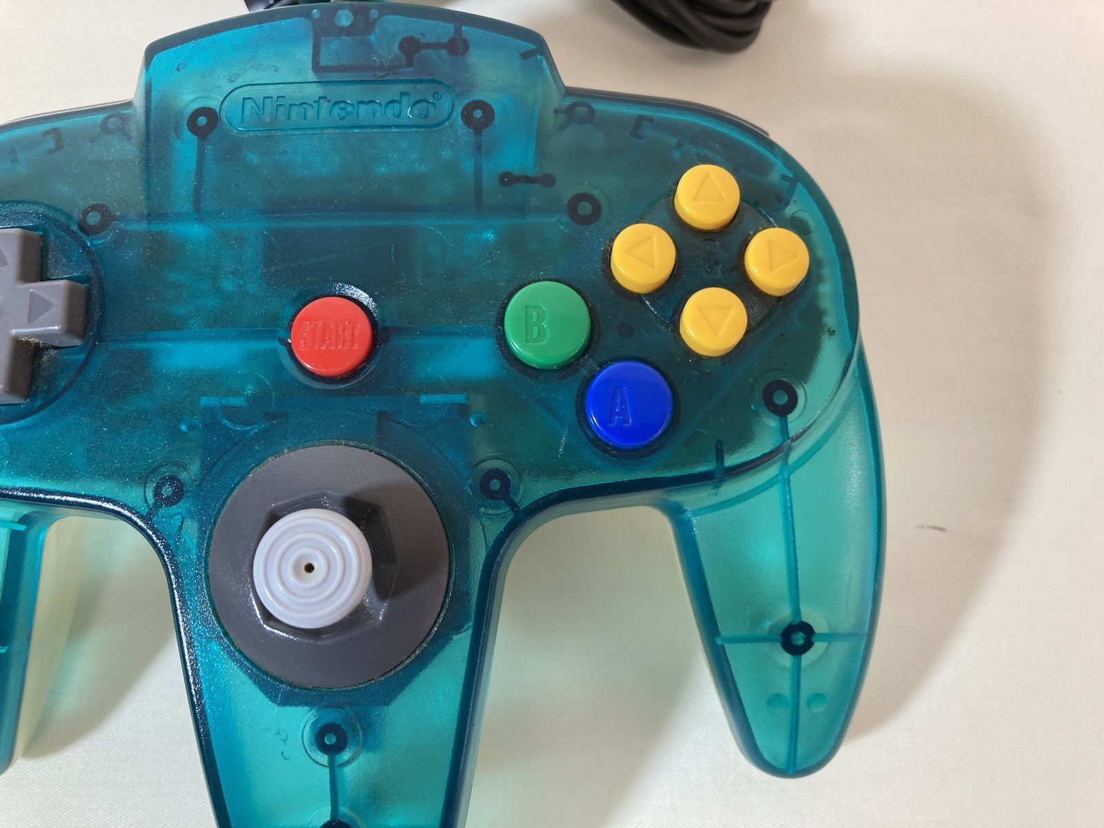[g1470]Nintendo 64 Ice Clear Blue Console Controller Used Japan Seller N64
