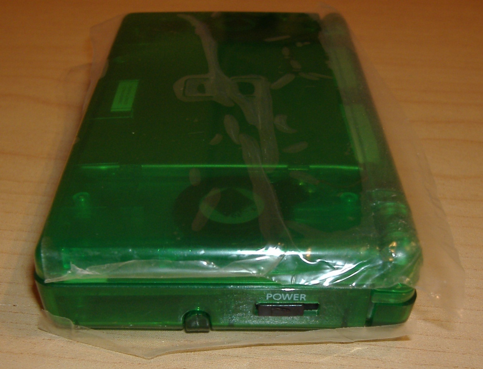 NINTENDO DS LITE TRANSPARENT GREEN NEW SHELL NEW DIGITIZER + USED OEM CHARGER