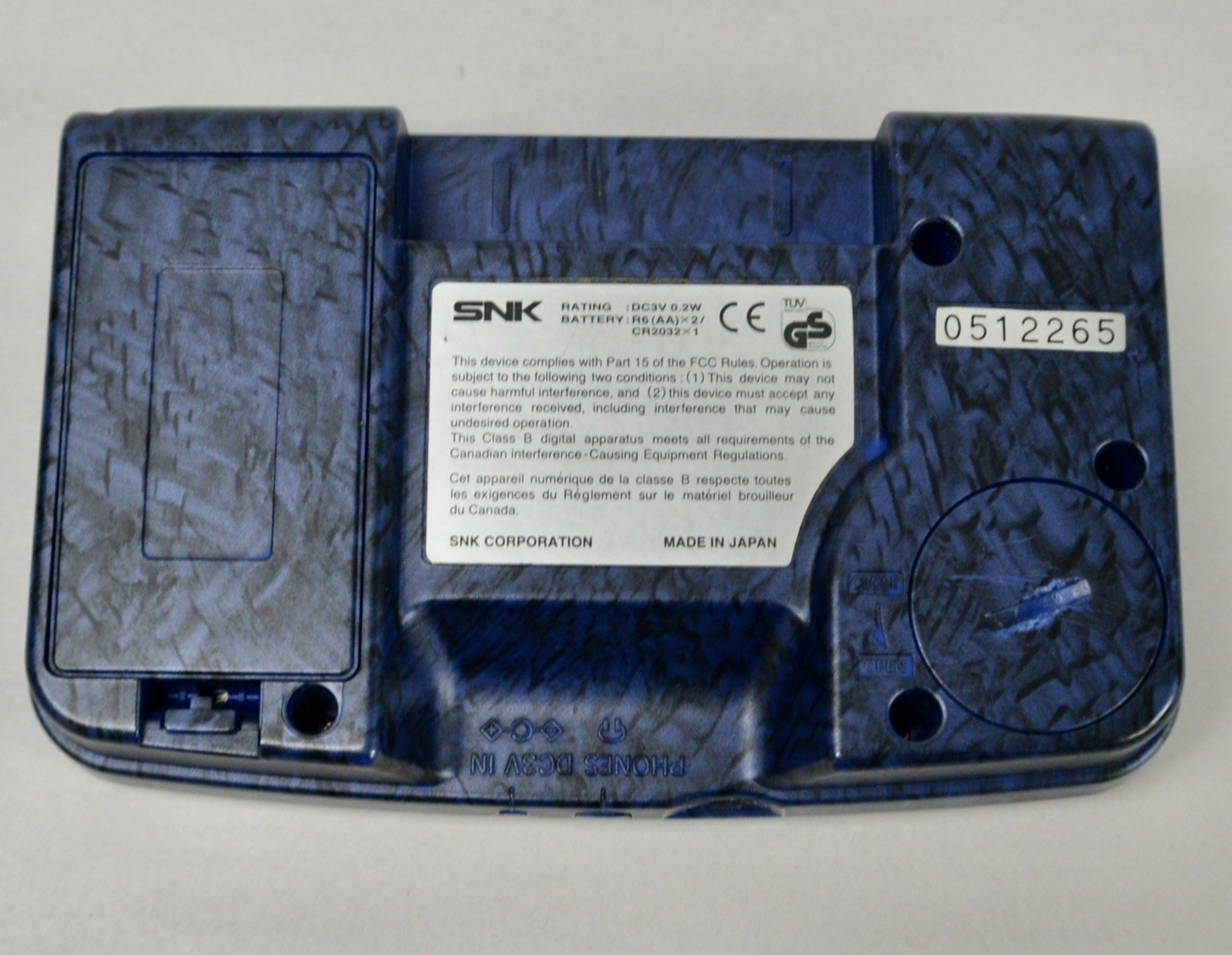NeoGeo Pocket Color Launch Edition Blue Handheld System CIB