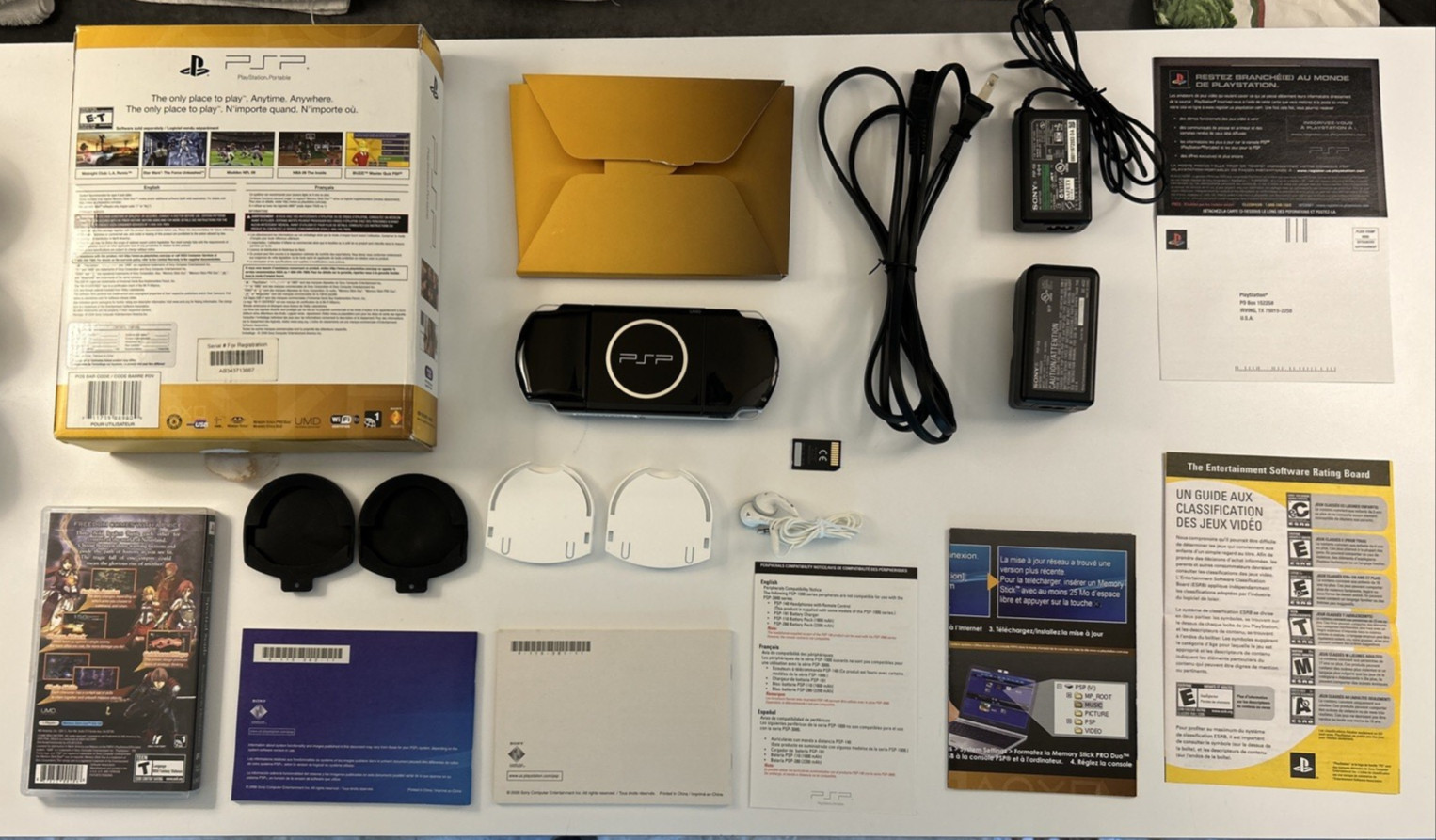 Sony PSP 3000 CIB SERIAL # ON PSP & BOX MATCH ORG BLANK REG CARD ORIGINAL OWNER