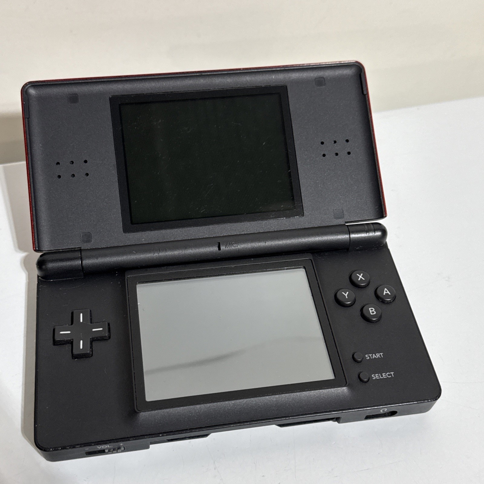 Nintendo DS Lite Crimson Red Handheld System Console Slight Break On Hinge Works