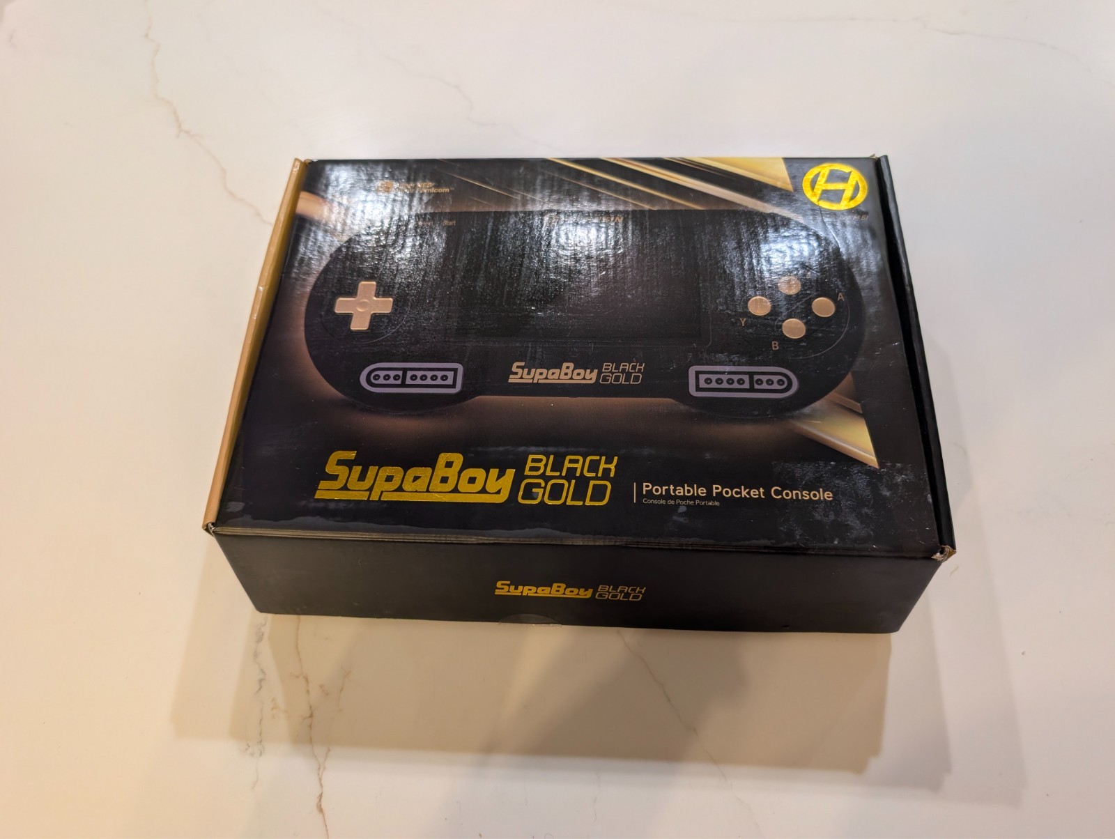 Used Hyperkin SupaBoy Portable Pocket BlackGold Console (Box & Manual Included)