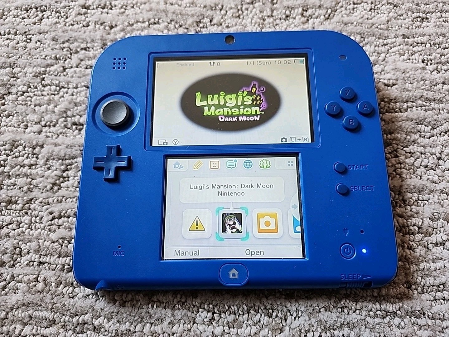 Nintendo 2DS Black/Blue Console w/ Charger, Games & Case, GREAT! Ships TODAY!