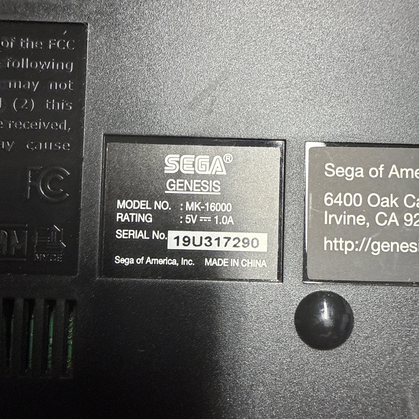 Used SEGA Genesis MK-1600 16-BIT Mini Console Power Supply Controllers Tested