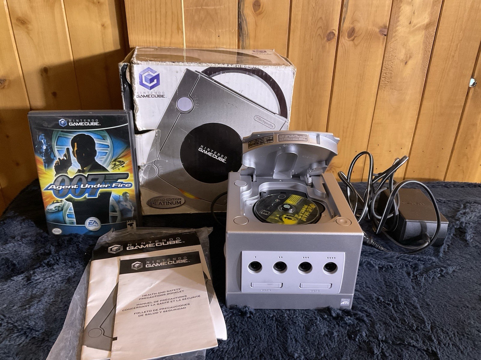 Game Cube Console-turns On UnTested Two Games And Box No Controllers Or Tv Av