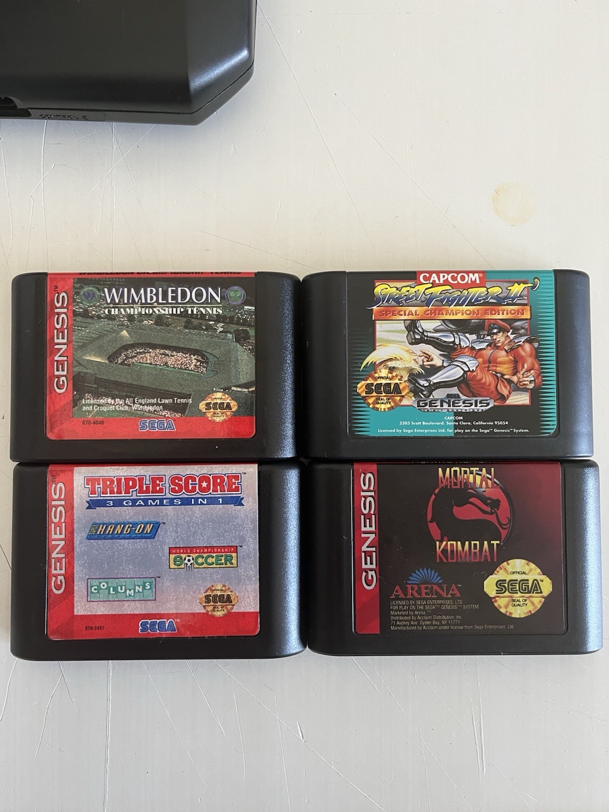 SEGA Genesis with Controllers Wires and Games MK-1631 Mortal Kombat