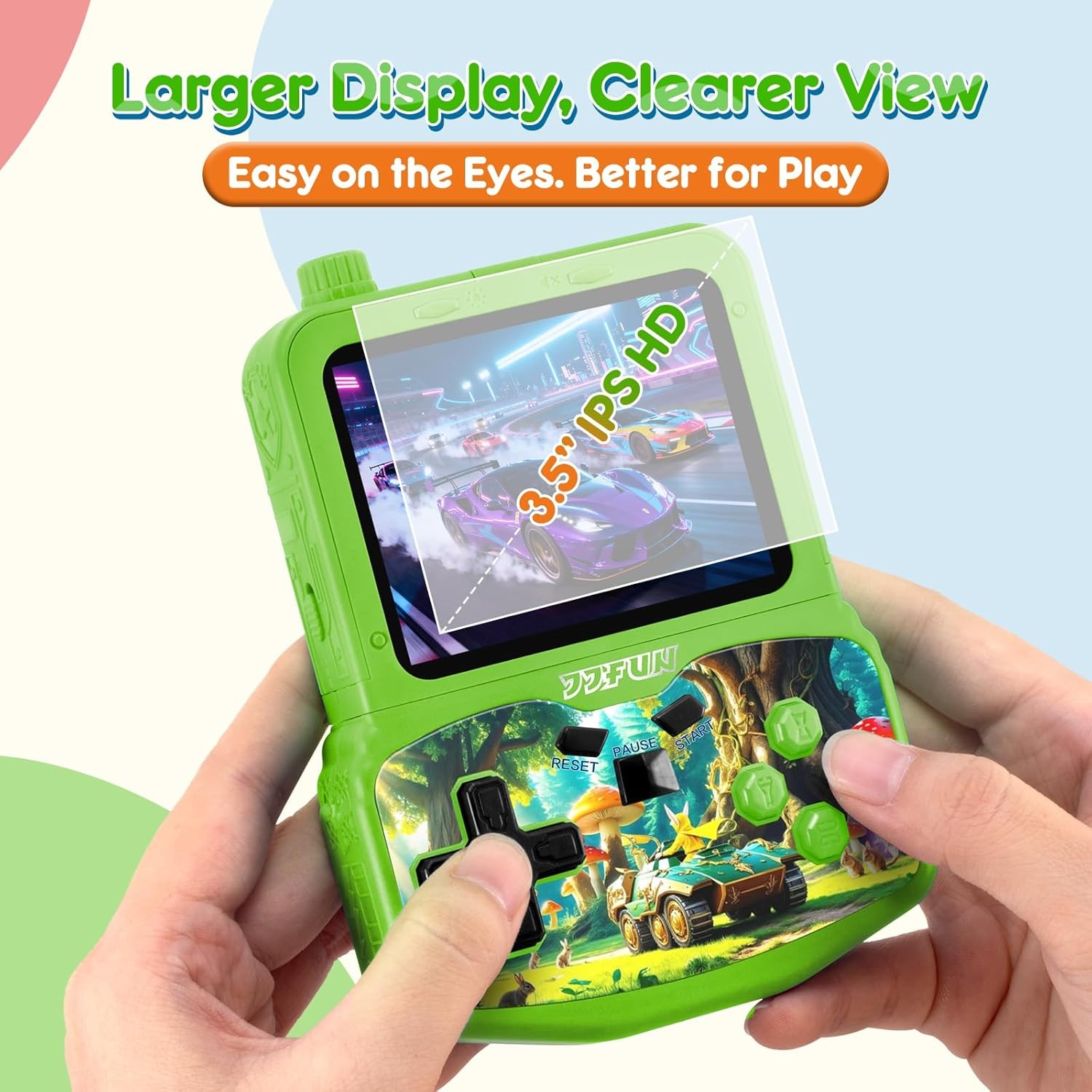 Retro Handheld Game Console Kids 220 Games 3.5 IPS Green