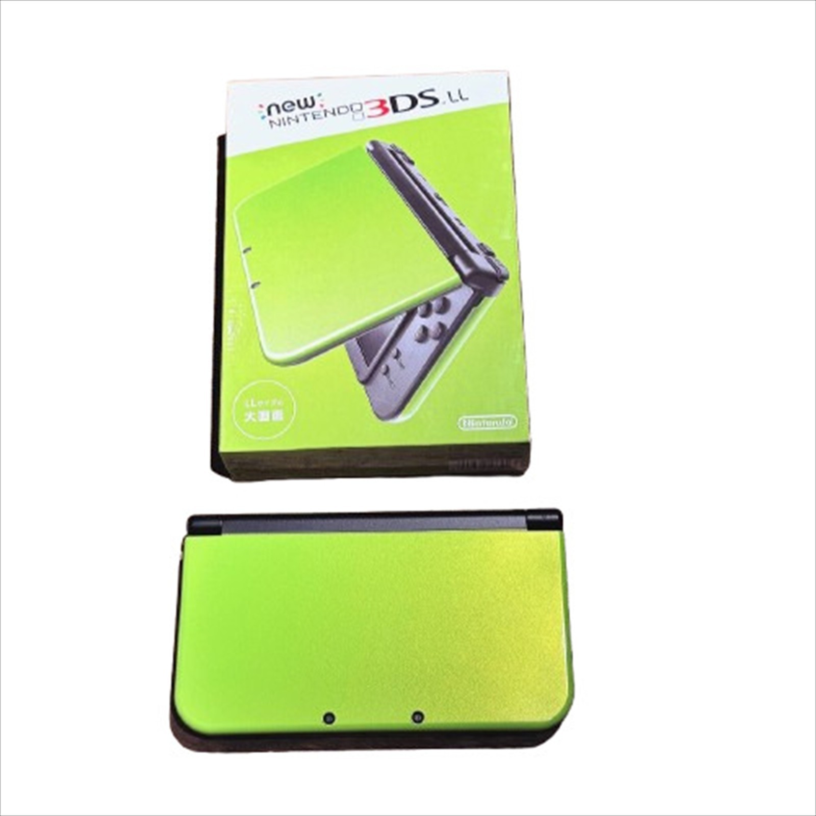 Nintendo NEW 3DS LL XL Lime Green Black Color Console Box Manual Mint