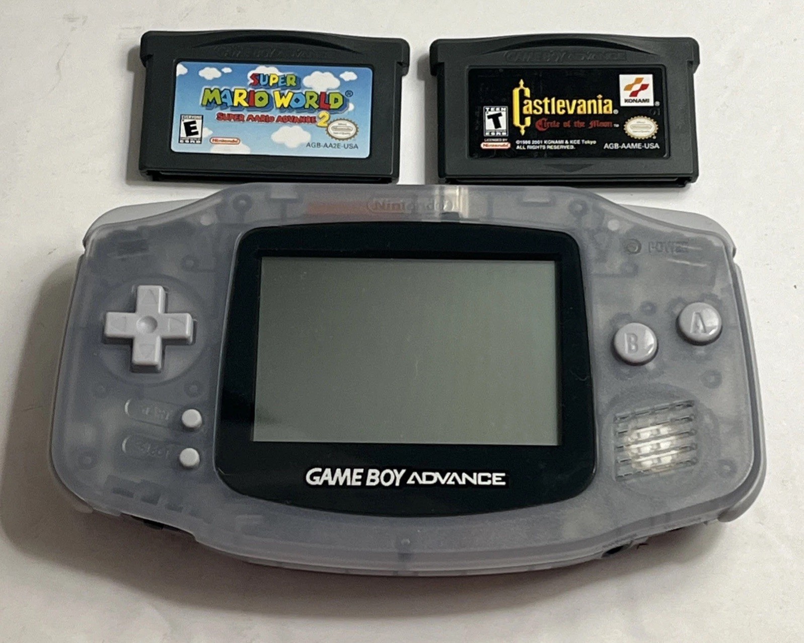Nintendo Game Boy Advance Console System – Clear Glacier Castlevania/SM Advance2