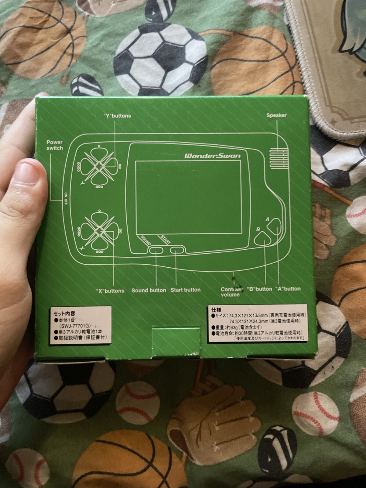 WS — Wonder Swan Console Skeleton Green — Boxed. WonderSwan, Japan