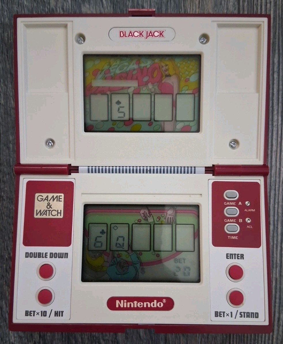 Nintendo Game and Watch Black Jack Handheld BJ-60 Multi-Screen Tested