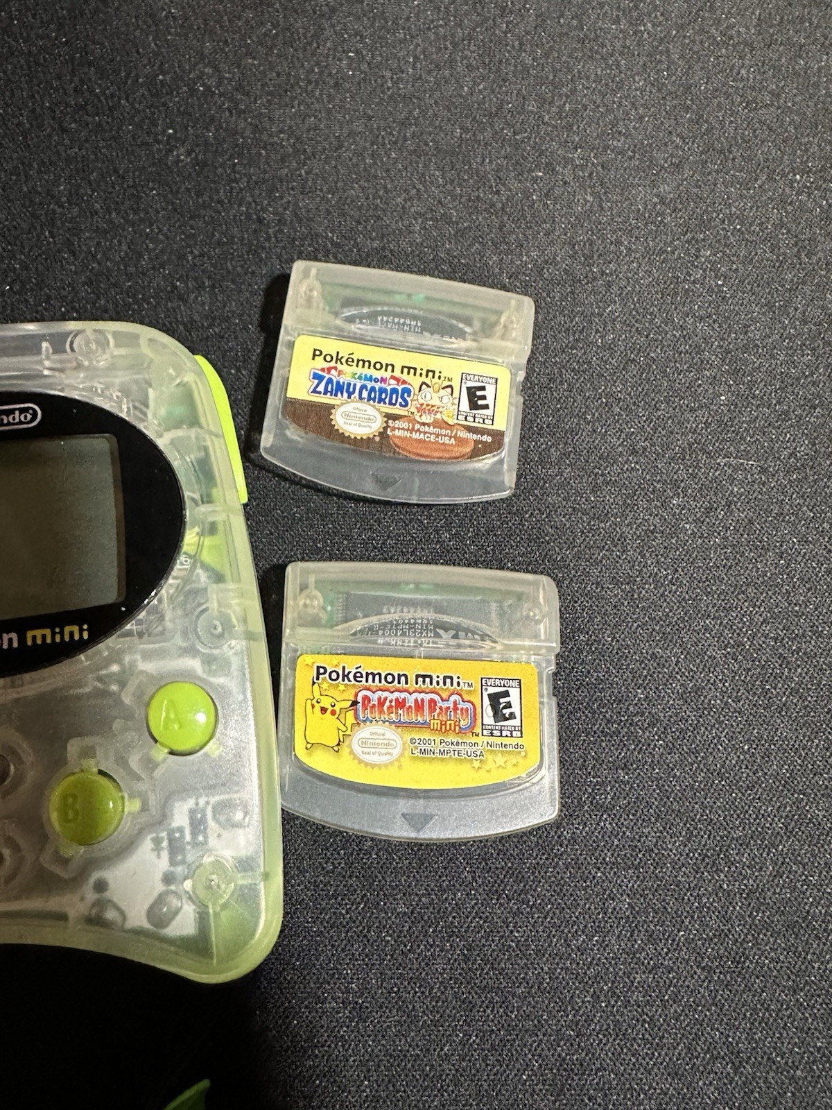 Pokémon Mini Console MIN-001 Chikorita Green W/ 2 Games, Soft case, Charm – US