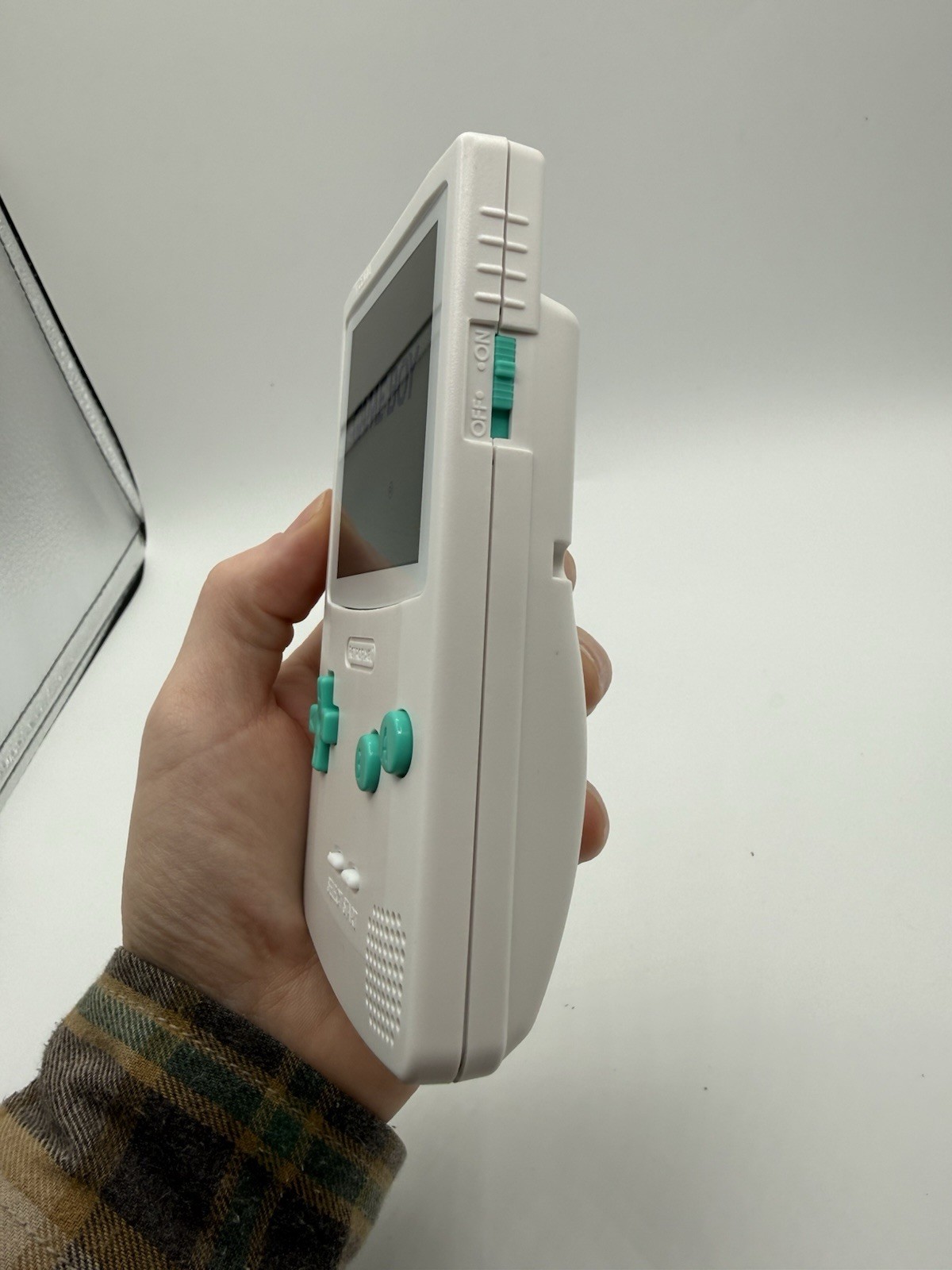 White And Green Nintendo Gameboy Color IPS Mod W/ USB C Rechargeable Battery