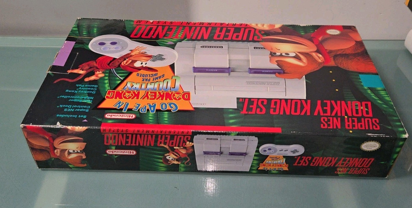 NEW Super Nintendo Donkey Kong Country SNES SYSTEM, EXTREMELY RARE! READ!