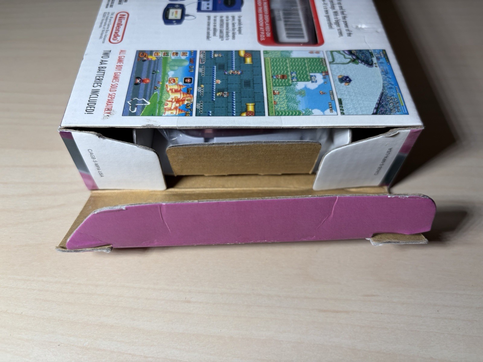 Nintendo GameBoy Advance GBA Pink – 100% Complete Batteries – MINT – Open Box