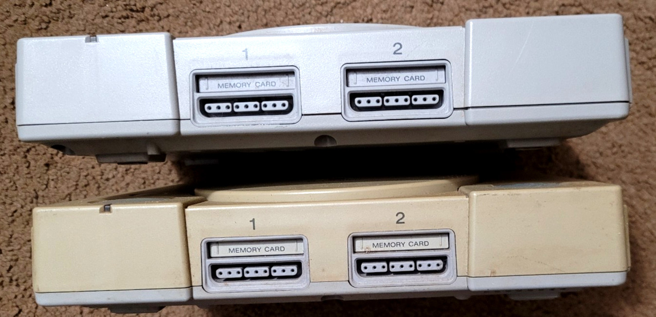 PS1 Bundle(2 consoles,1controller & RCA Cable)(All working).See notes&pics.