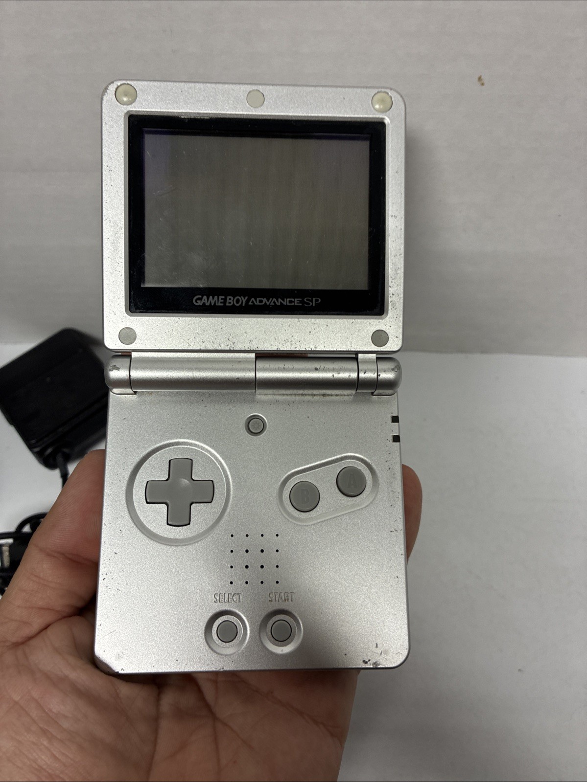 Nintendo Game Boy Advance SP AGS-001 Platinum Silver Console – Tested & Works
