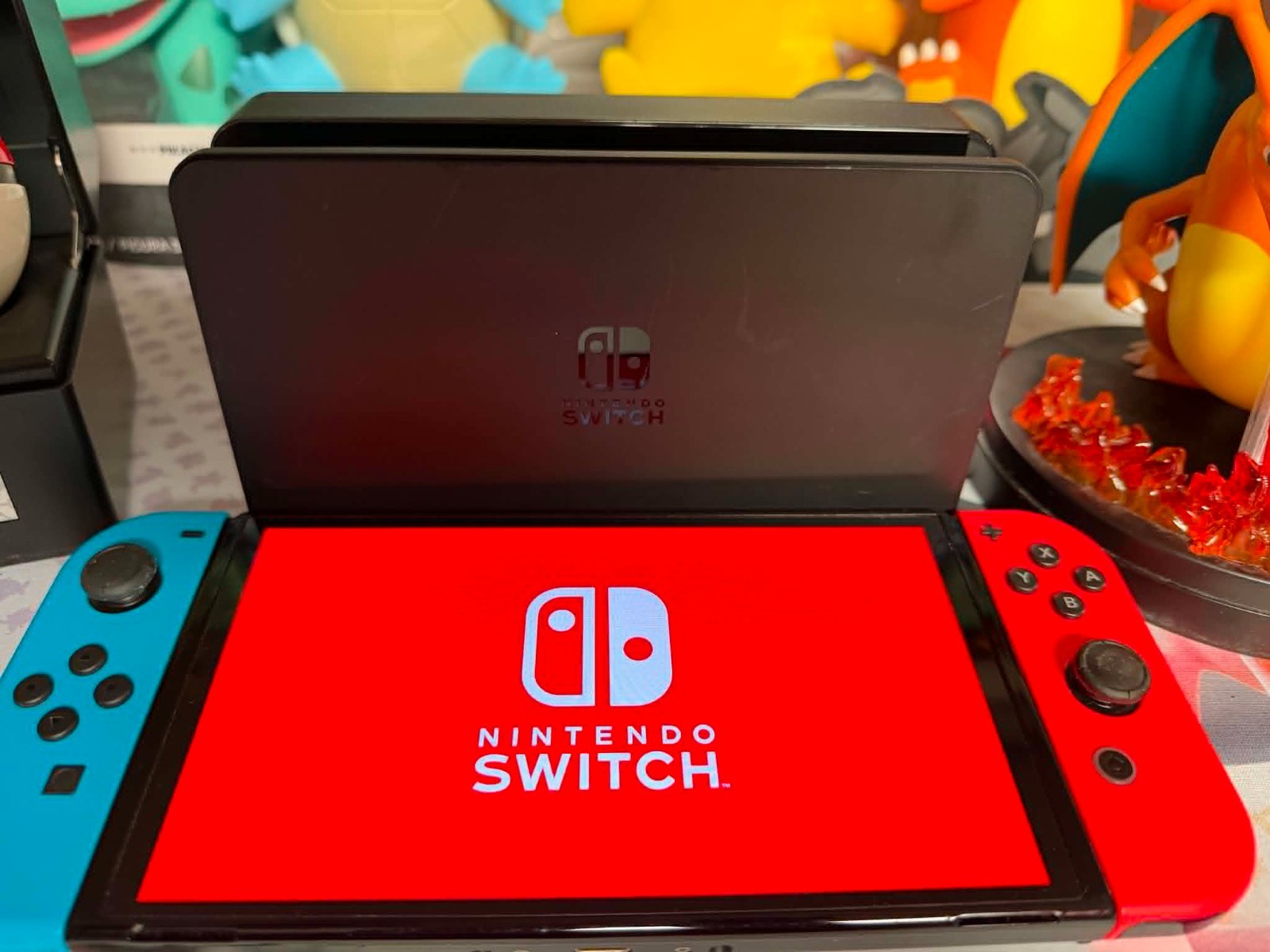 Nintendo Switch OLED Model HEG-001 Handheld Console 64GB – Red/Blue Tested Used