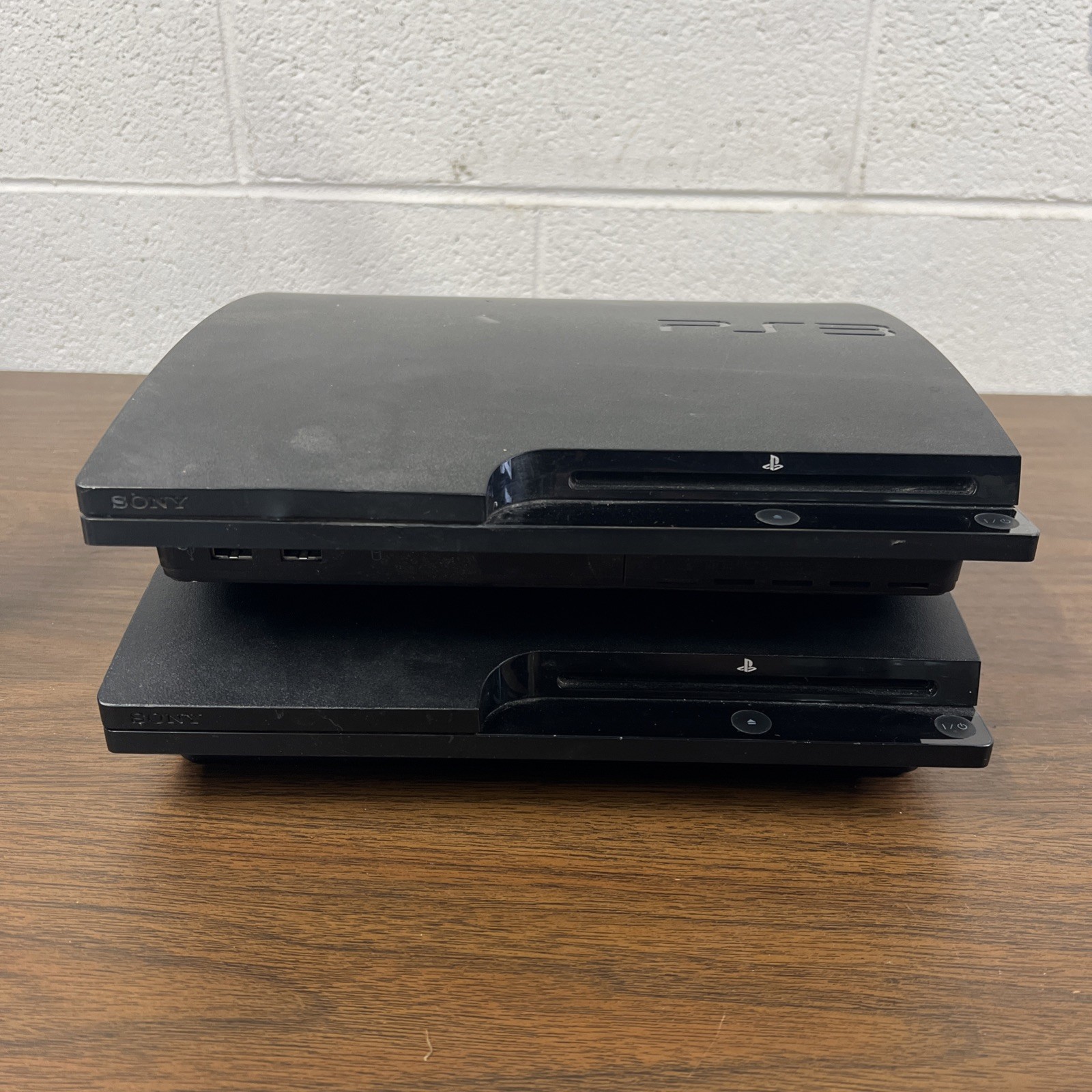 Lot Of 2 Broken Sony PlayStation 3 PS3 Slim CECH-3001 Consoles For Parts/Repair