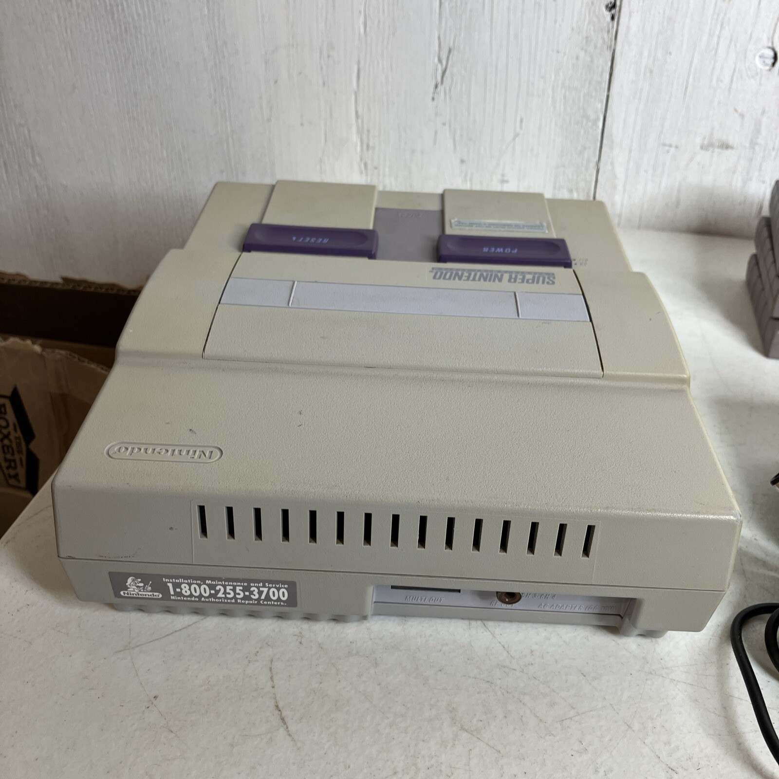 Super Nintendo SNES System Console 2 Controllers Bundle 3 Games Mario All Stars