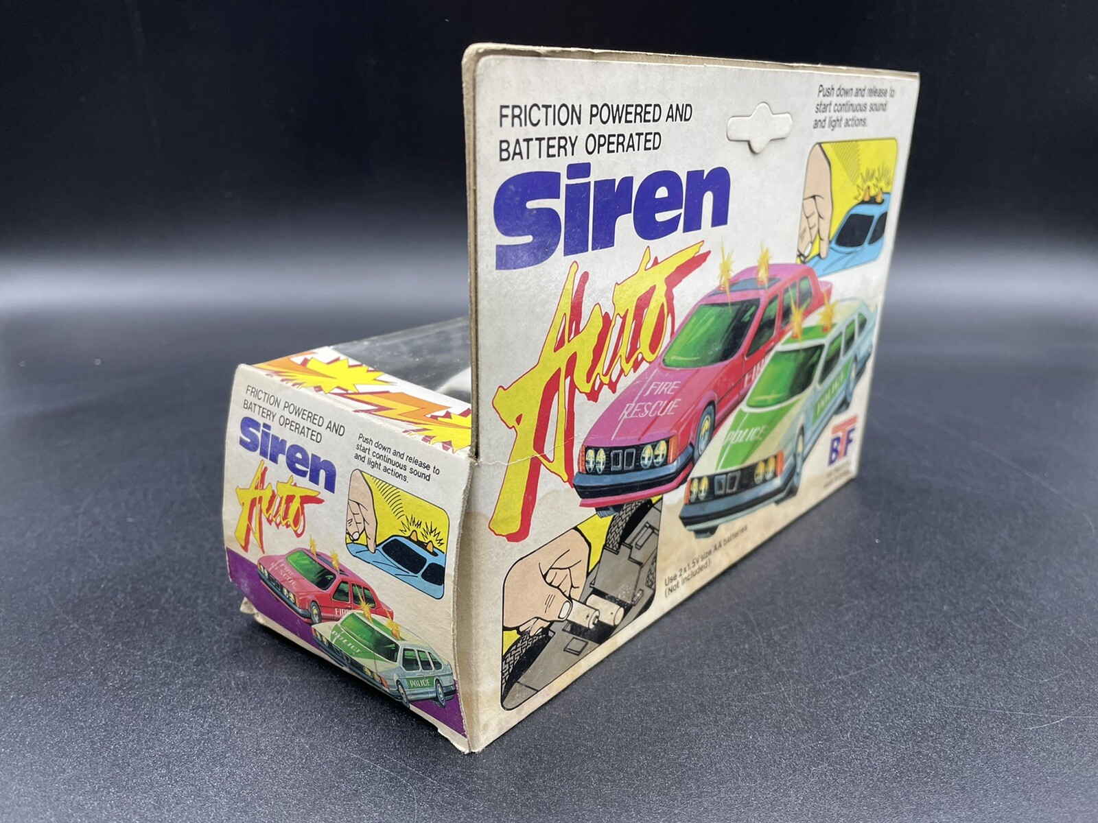 80s# VINTAGE BMW RARE FRICTION POWER SIREN POLICE CAR BATTERY OPERATED 20cm#LX