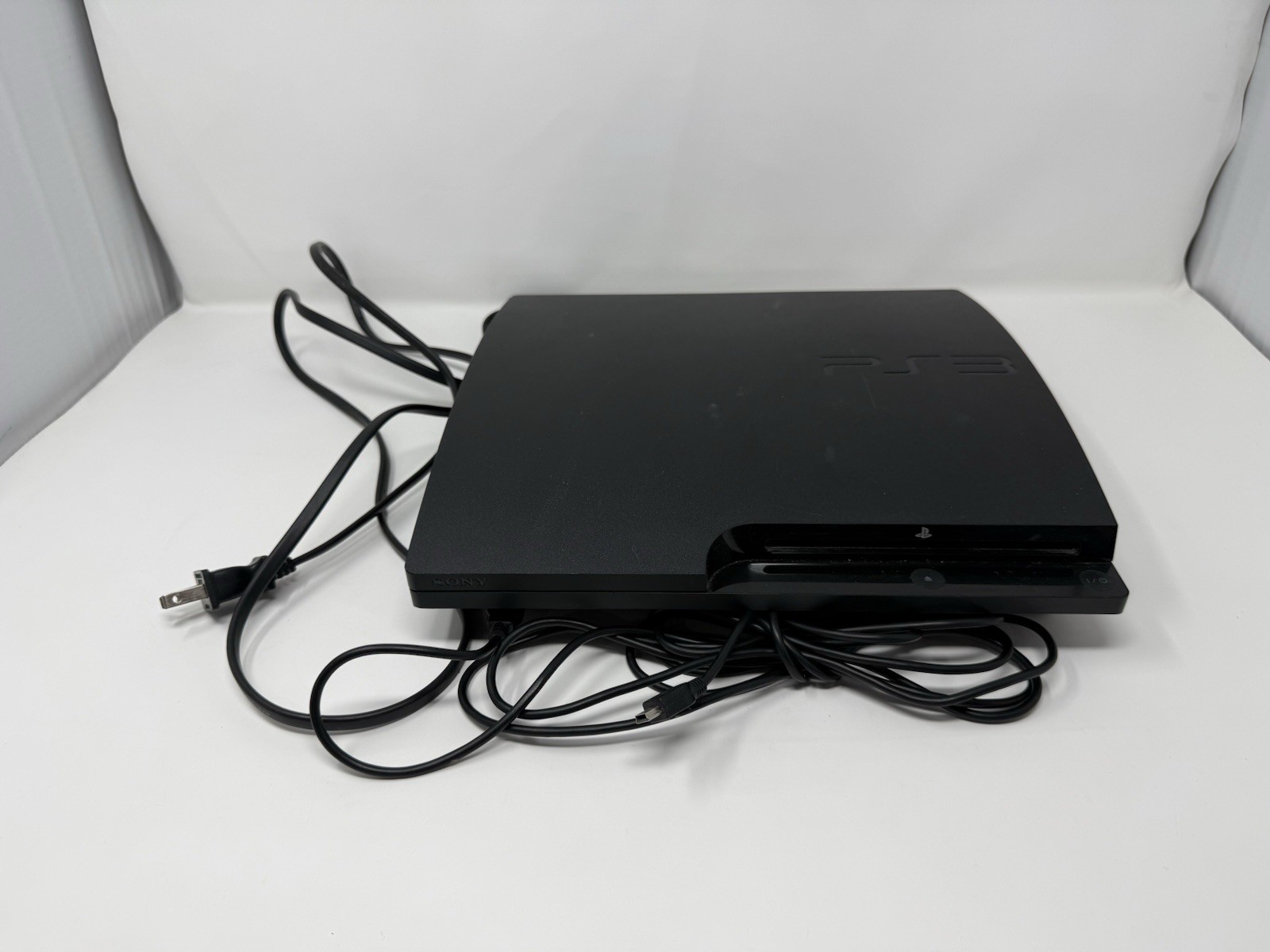 Sony PlayStation 3 PS3 Slim CECH-3001B Console Cords 320 GB Tested And Working