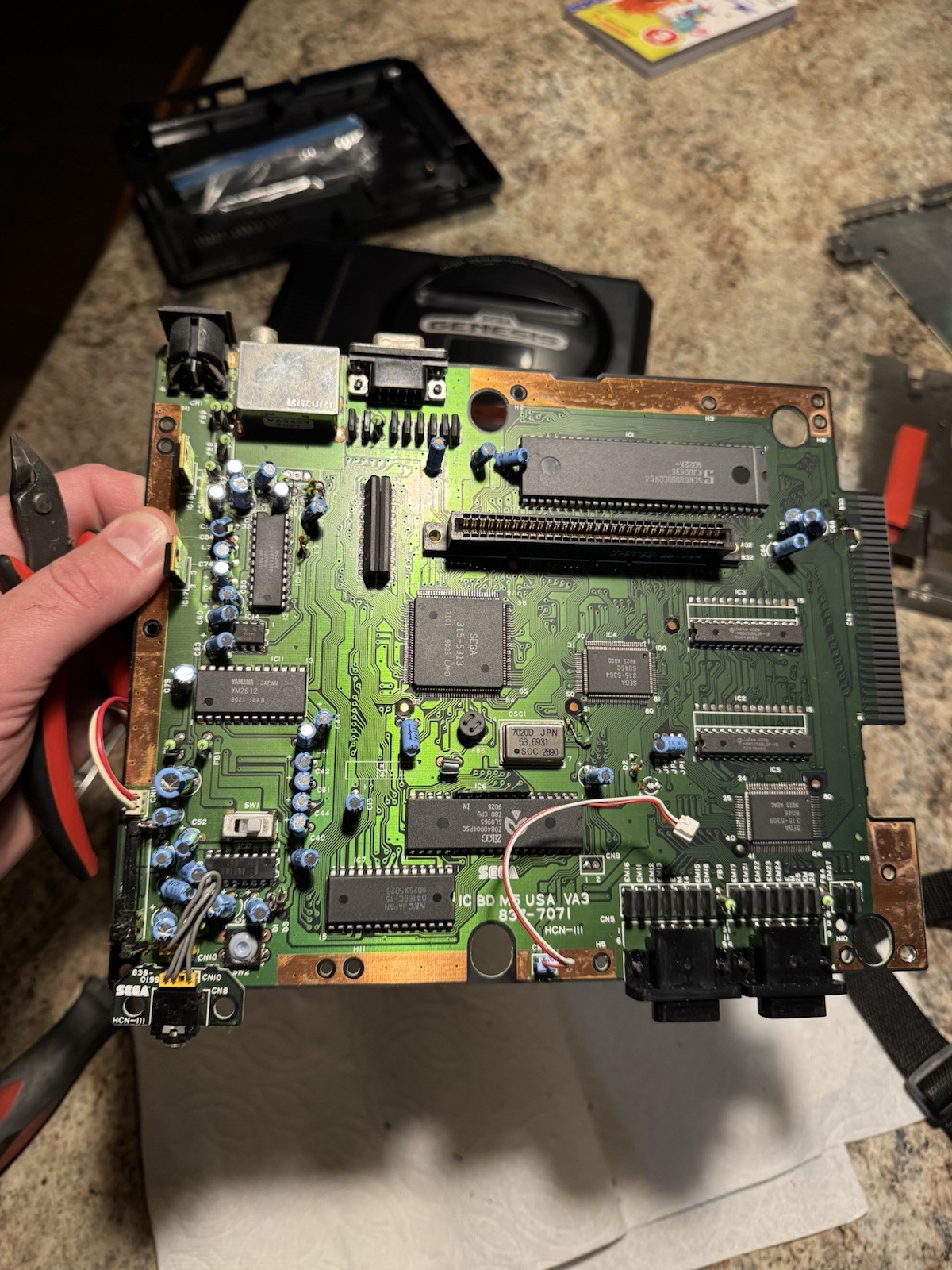 SEGA GENEIS Model 1 VA3! with 3bp V2+ BEST AUDIO AND CLEAN VIDEO RECAPPED RARE!