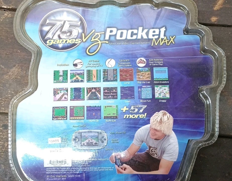 Vintage NOS SEALED, VG Pocket Max HANDHELD Clone Console 75 Arcade Game Library