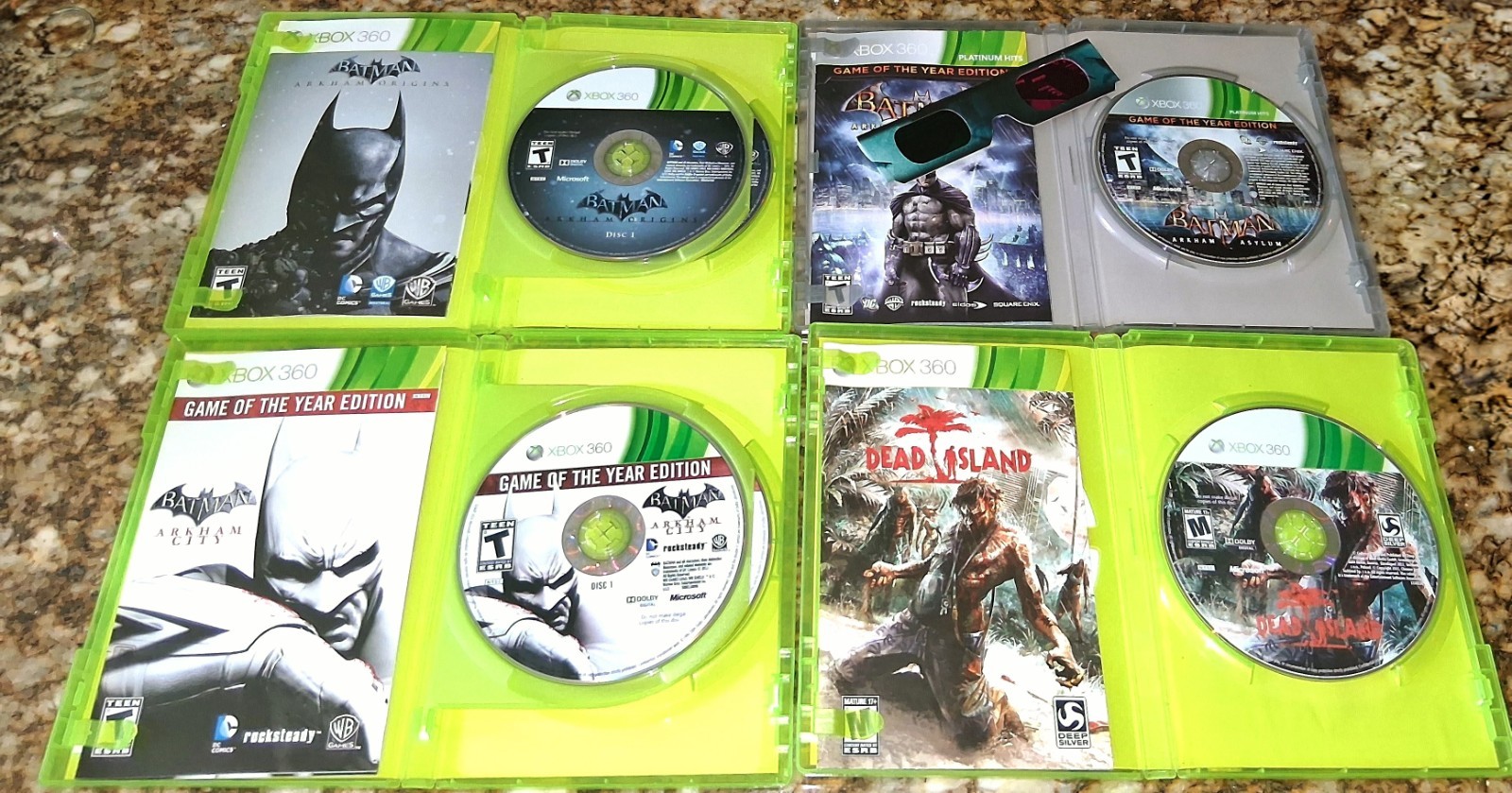 XBOX 360 ARCADE W/ 20GB HD AND 29 GAMES, 2 CONTROLLERS- EXCELLENT QUALITY