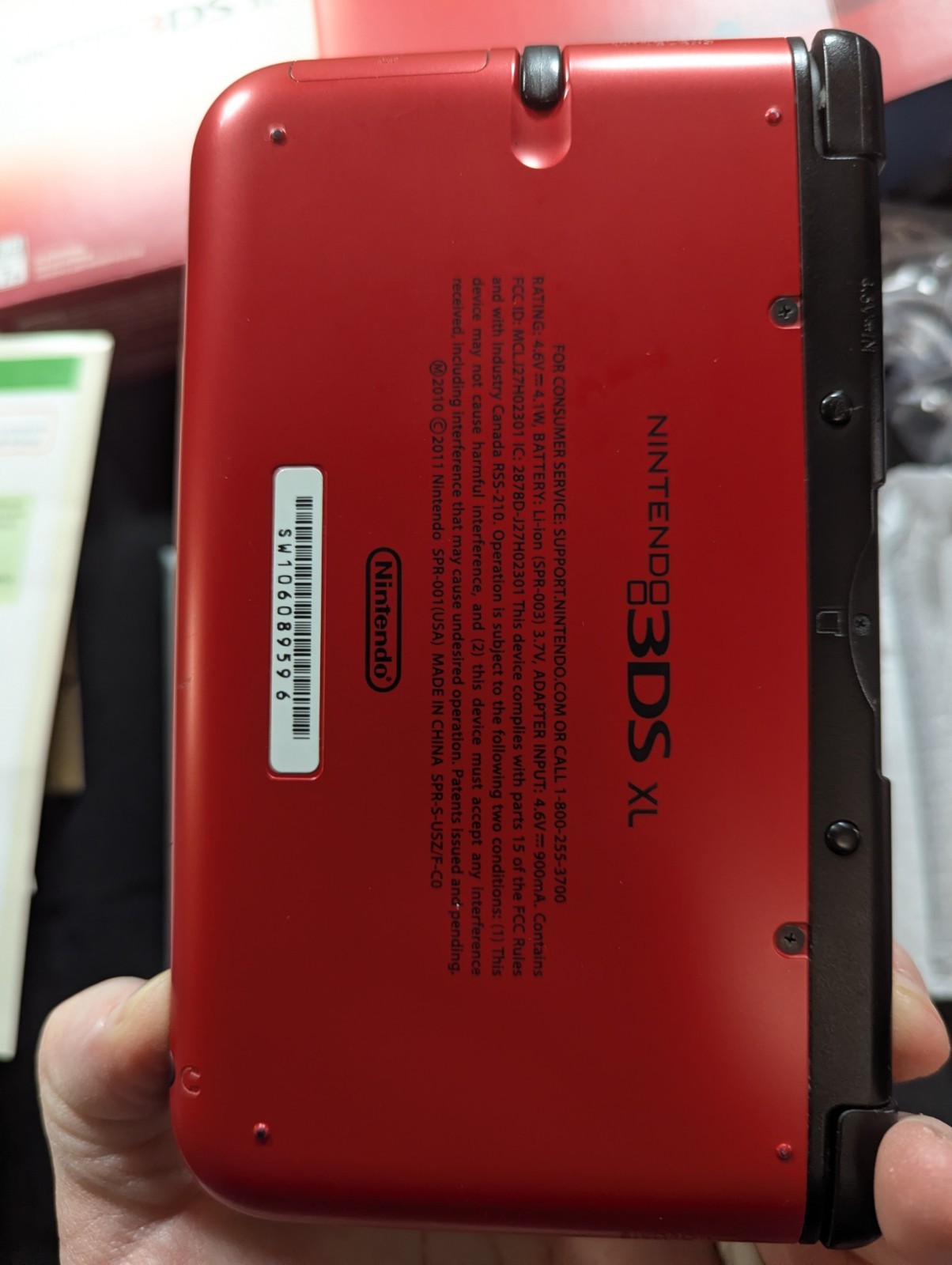 Nintendo 3DS XL Red Black Handheld Console CIB Matching Serials US
