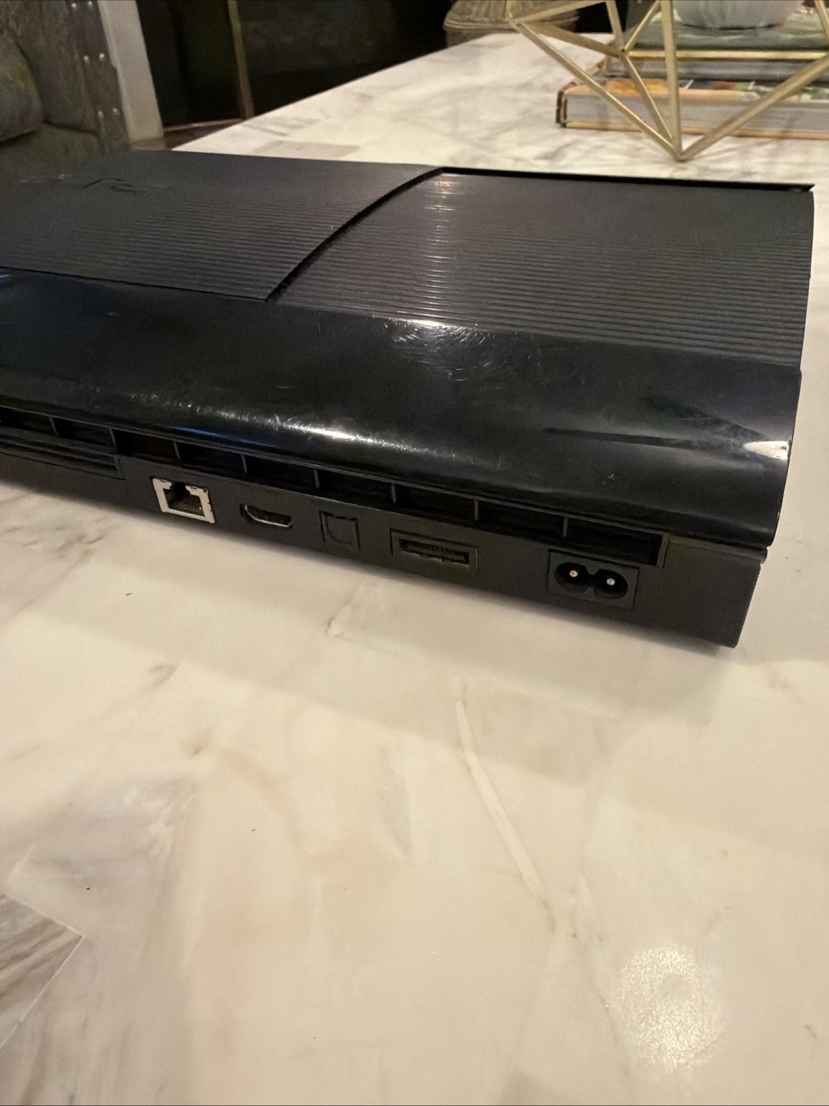 Sony PS3 Super Slim 250GB Console CIB Bundle 2 OEM Controllers 5 Games