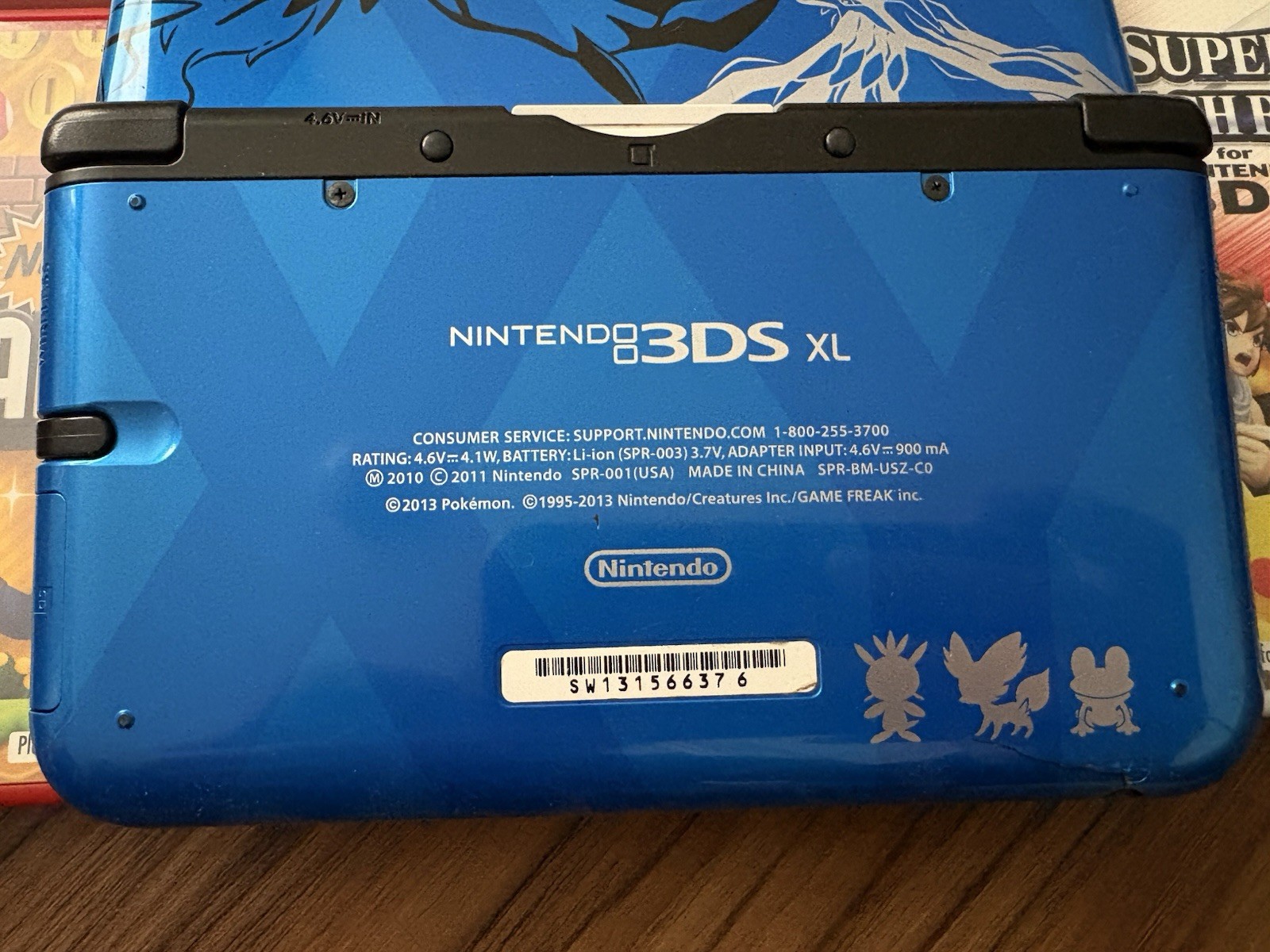 USA VERSION Nintendo 3DS XL Pokémon X & Y blue version Handheld System W/Charger