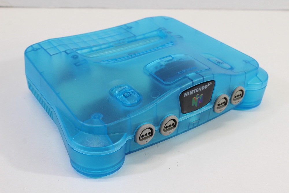 Nintendo 64 Clear Ice Sky Blue Console White LED Mod NTSC REGION FREE N64 AC AV