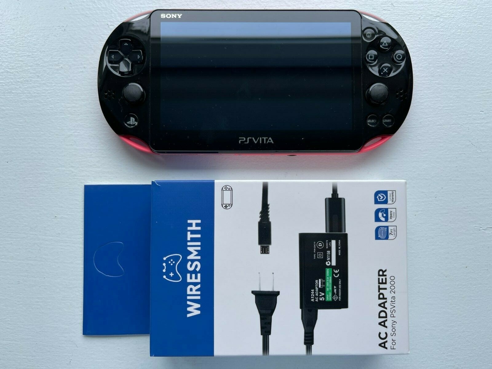 Sony Playstation PS Vita 2000 Slim PCH-2000 – Pink Black – *GREAT* + Charger