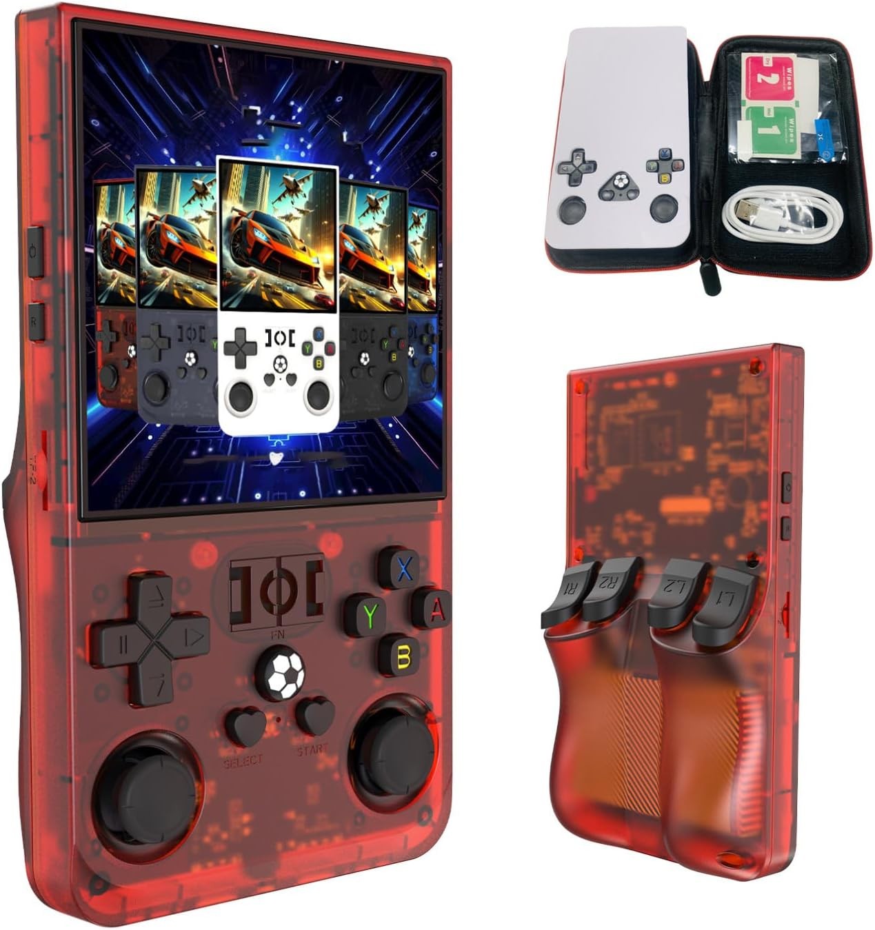 R36MAX Retro Handheld Game Console-4-inch HD IPS Screen, RK3326 1.5GHz Chip
