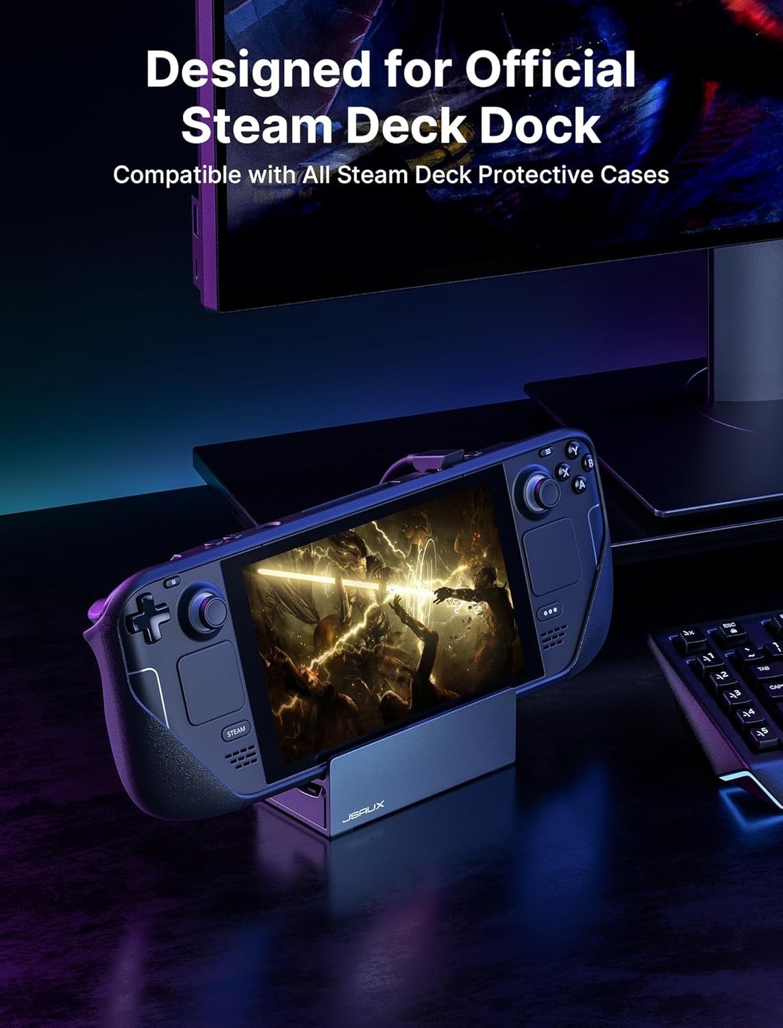 Secure Frosted Aluminum Alloy Stand for Steam Deck – Compact & Reliable