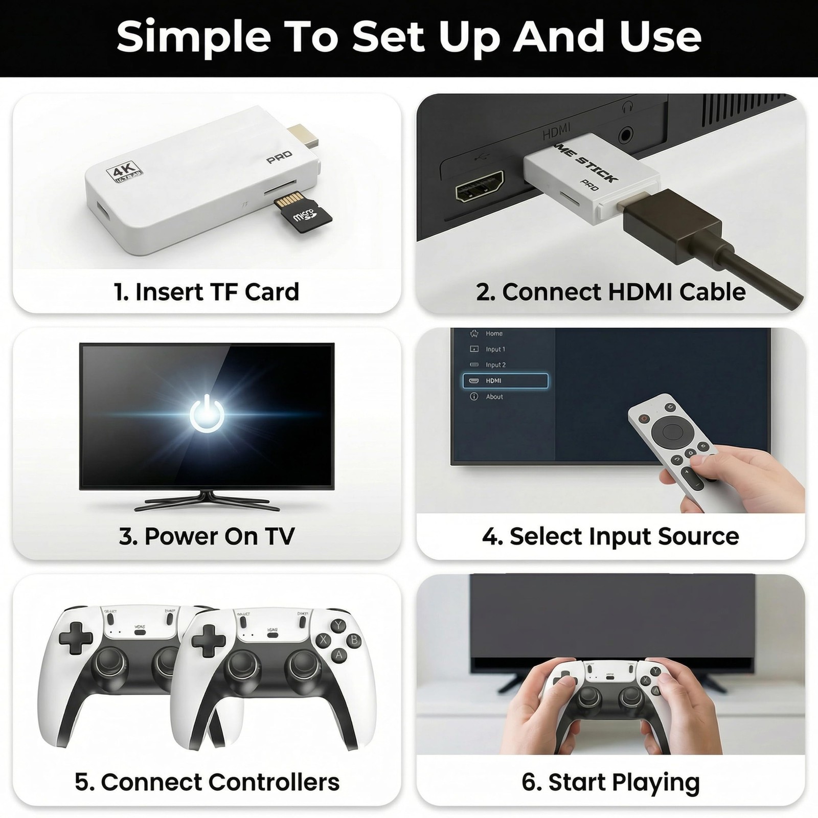 Retro Gaming Console Plug & Play Game Console for TV, 4K HD HDMI Video Consol…