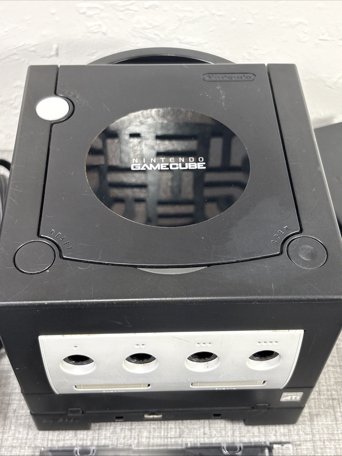 Nintendo GameCube Bundle JETBLACK Console 2 Controllers + Official gameboyPlayer