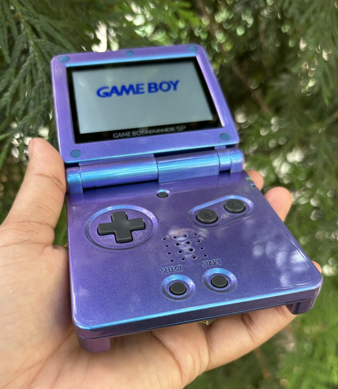 Unique Gift Chameleon Purple Blue Glossy Gameboy Advance SP IPS V2/V5 Console
