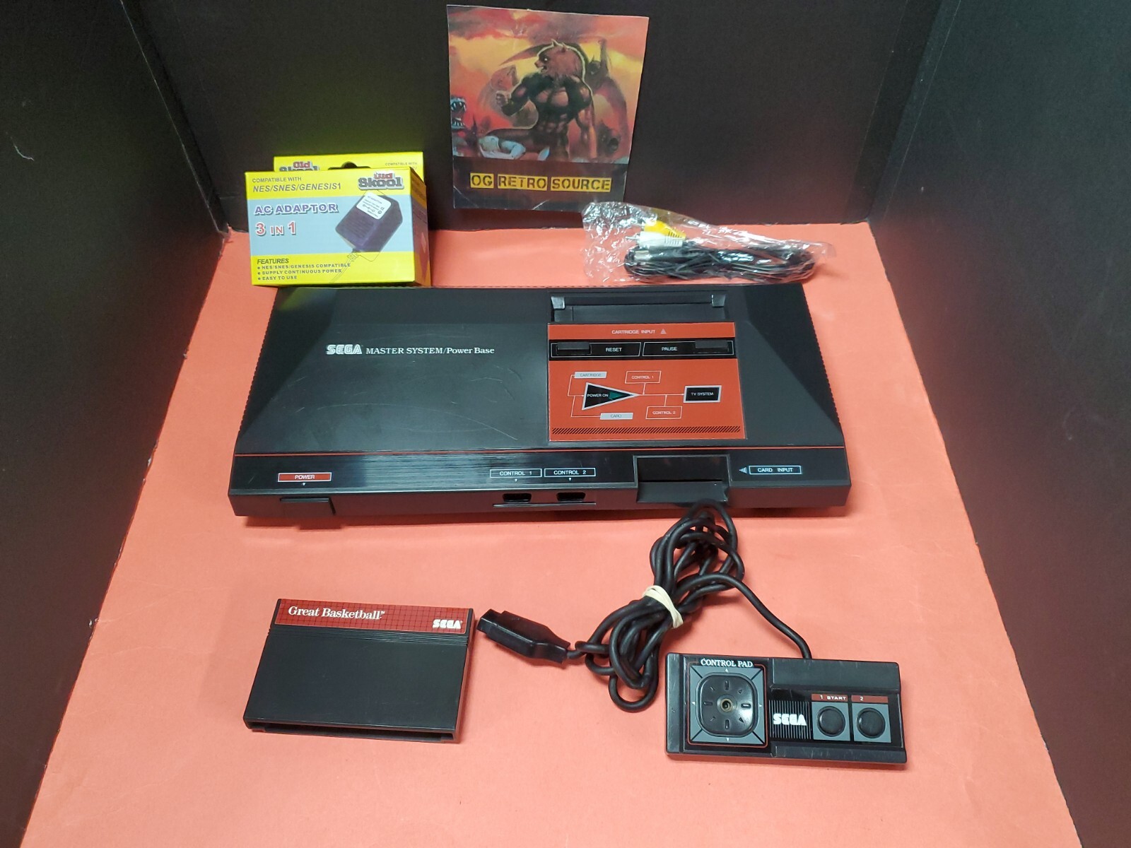 Sega Master System Console Tested w/ controller & new power cord & RCA cable