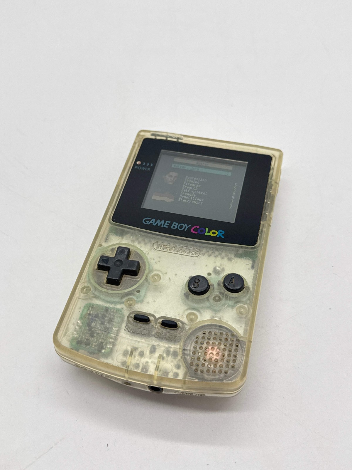 Nintendo Game Boy Color CGB-001 Clear Console #18 Faulty Volume – Buttons Hard t