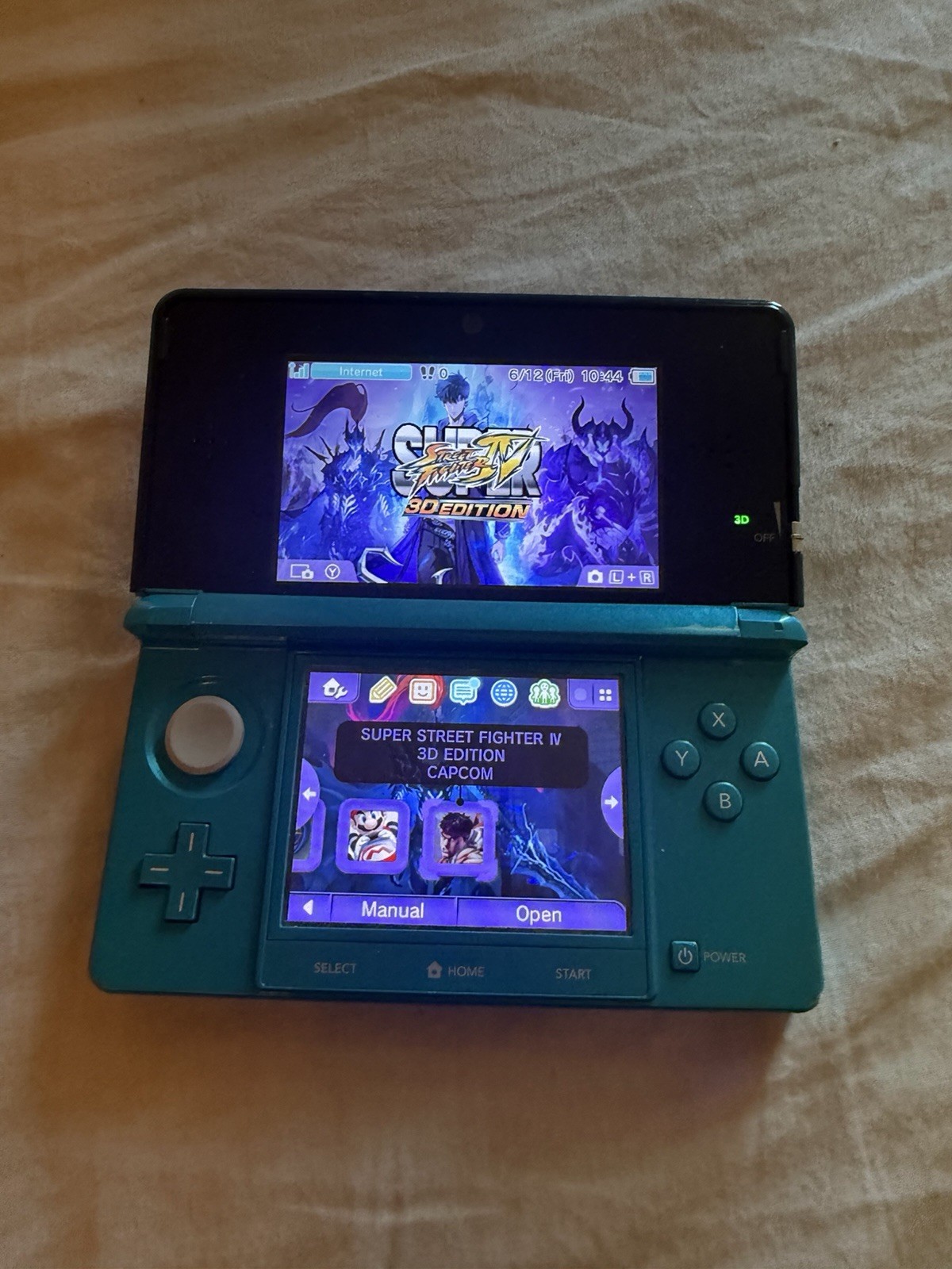 Nintendo 3DS Aqua Blue Handheld Console Used