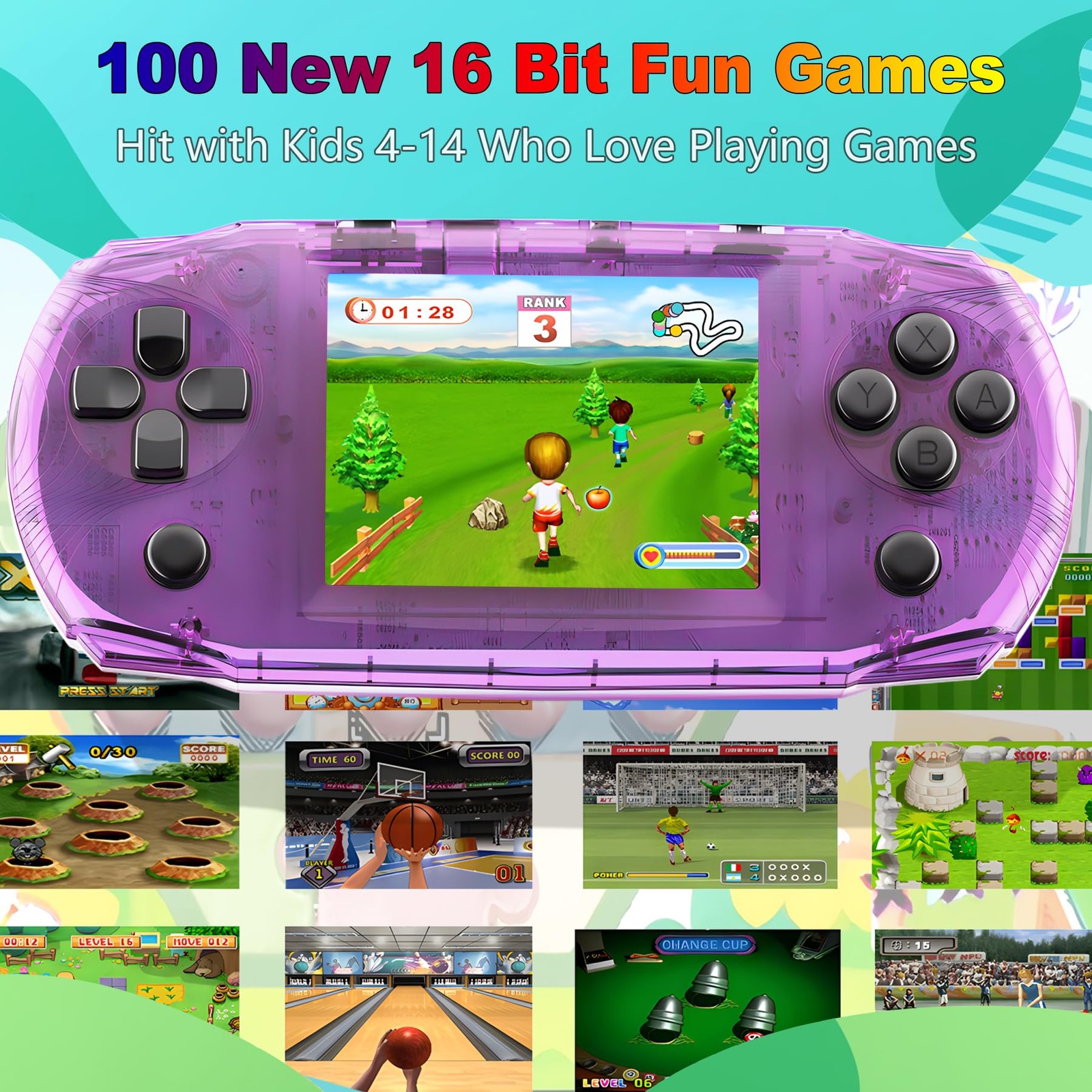 3.2″ IPS Large Screen Handheld Game Console for Kids Preloaded 100 Retro Video